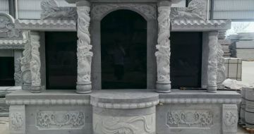 乌海 芝麻灰高档墓碑，土墓，可定制