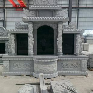 乌海 芝麻灰高档墓碑，土墓，可定制