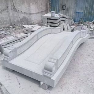 乌海 芝麻灰花岗岩园林景观 小石桥