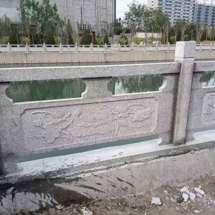 乌海 芙蓉白大花桥梁、河道，石材栏杆、围栏、护栏