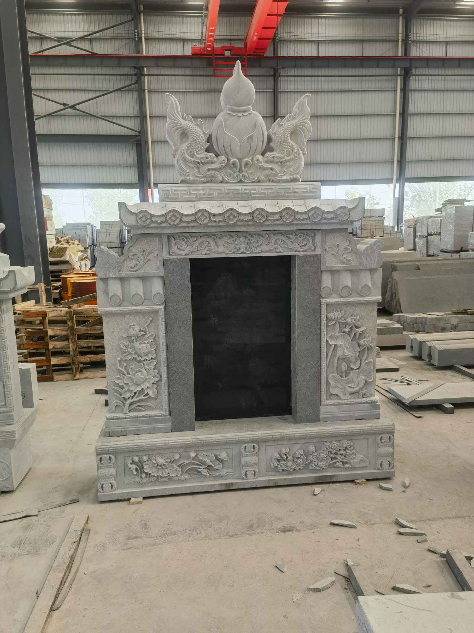 乌海 芝麻灰高档墓碑、土墓，一套也支持定做