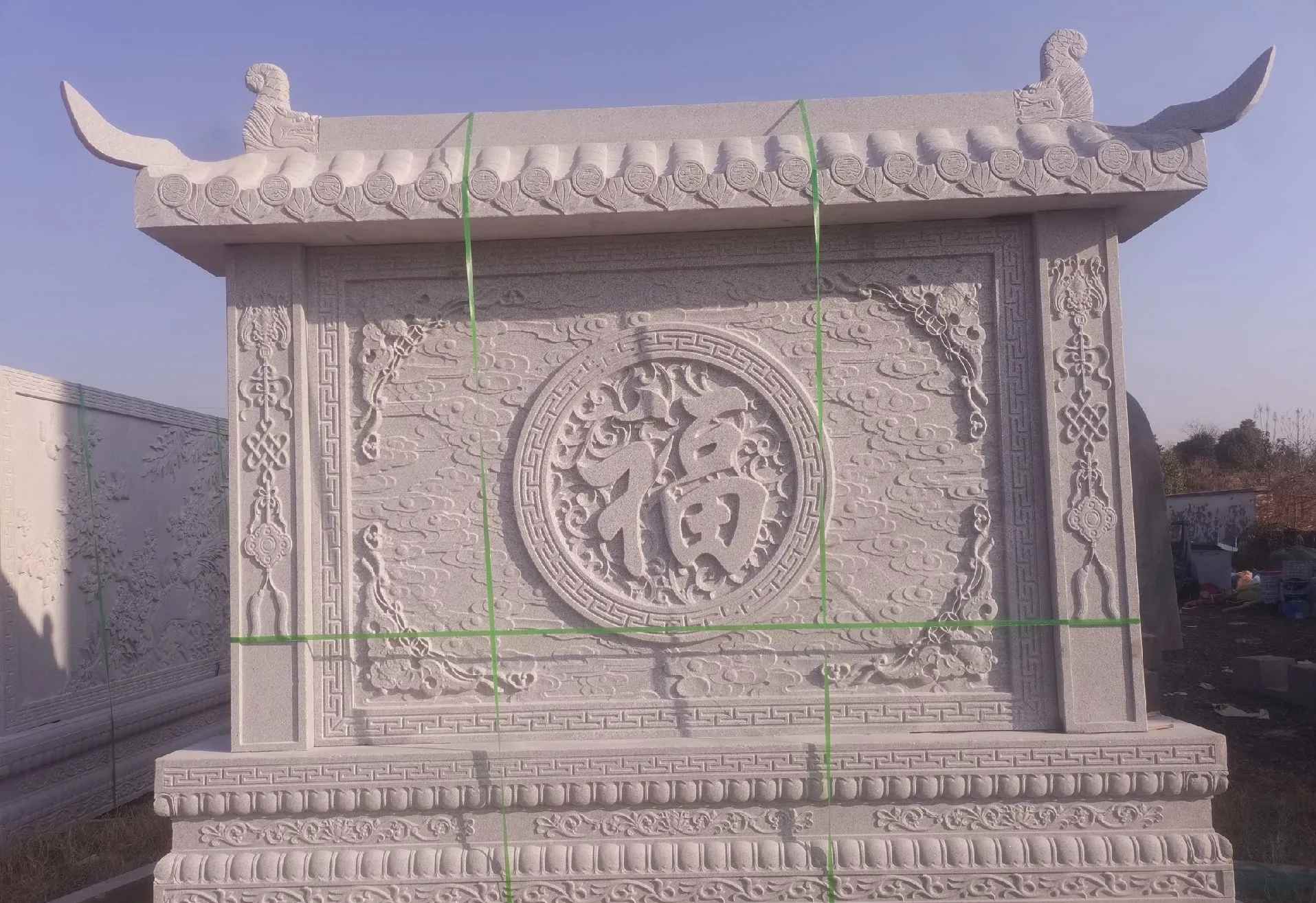 乌海 芝麻白花岗岩屏风，照壁，影壁
